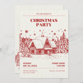 Invitation Maison de Noël Vintage (Devant / Derrière)