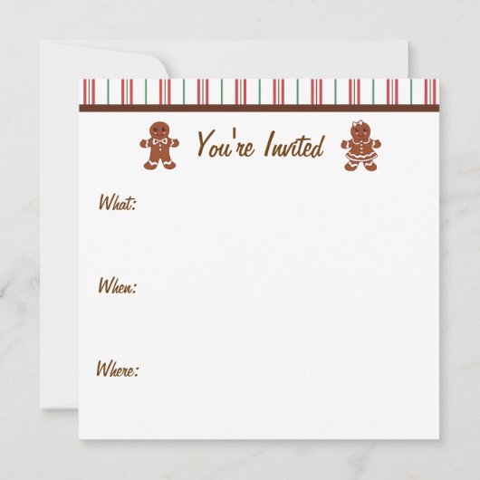 Invitation Maison de pain d'épice (Dos)