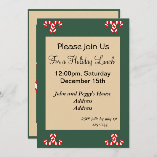 Invitation Maison de pain d'épices (Devant / Derrière)