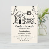 Invitation Maison de pain d'épices décorant fête d'anniversai (Debout devant)