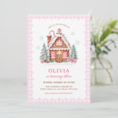 Invitation Maison de pain d'épices Fille Fête d'anniversaire  (Debout devant)