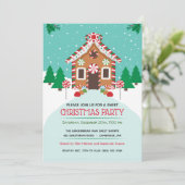 Invitation Maison de pain d'épices Noël Fête de Noël (Debout devant)