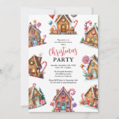 Invitation Maison de pain d'épices Noël Fête de Noël (Devant)