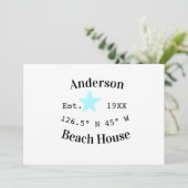 Invitation Maison de plage Date année coordonnées personnalis (Debout devant)