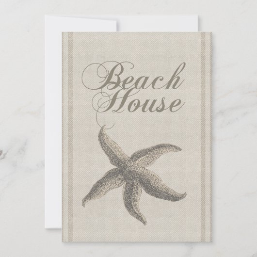 Invitation Maison de plage étoile de mer Rivage Côtiers (Devant)