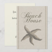 Invitation Maison de plage étoile de mer Rivage Côtiers (Devant / Derrière)