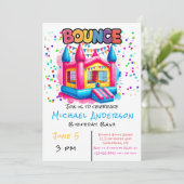 Invitation Maison de rebond coloré Anniversaire Bash (Debout devant)