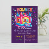 Invitation Maison de rebond coloré Anniversaire Bash (Debout devant)