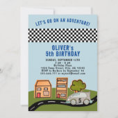 Invitation Maison de route de voiture de course Garçon Annive (Devant)