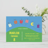 Invitation Maison de trampoline à sauter Fête d'anniversaire (Debout devant)