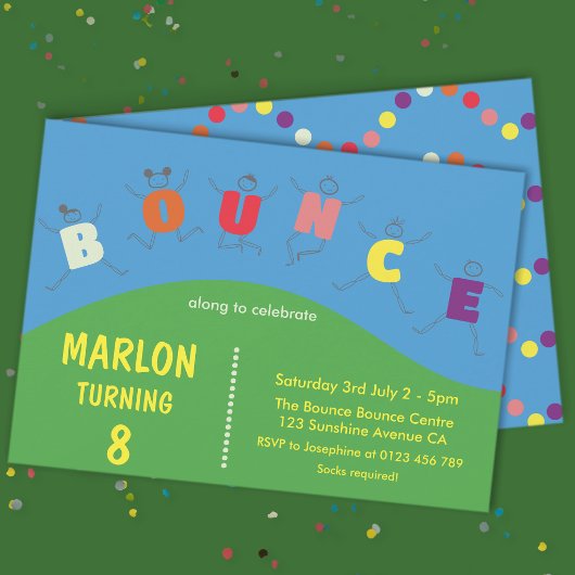 Invitation Maison de trampoline à sauter Fête d'anniversaire