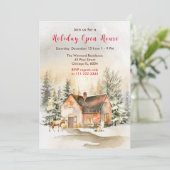 Invitation Maison de vacances d'hiver ouverte (Debout devant)