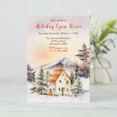 Invitation Maison de vacances d'hiver ouverte (Debout devant)