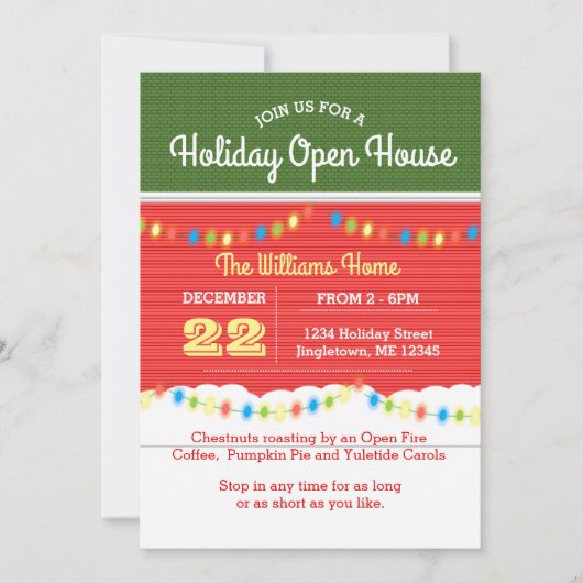 Invitation Maison de vacances Façade Maison ouverte Invitatio (Devant)