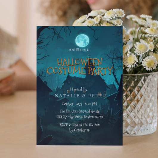 Invitation Maison déplaisante Dans Les Bois Fête D'Halloween 