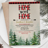 Invitation Maison douce maison Fête de Chauffe Lumberjack Hiv