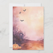 Invitation Maison éffrayante et chauves-souris Halloween Cost (Dos)