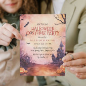 Invitation Maison éffrayante et chauves-souris Halloween Cost