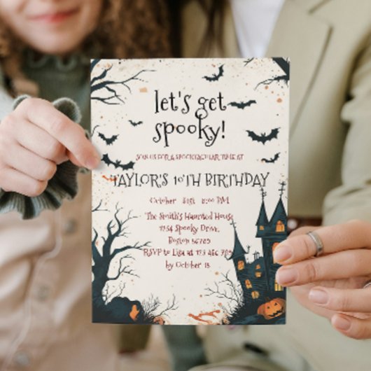Invitation Maison éffrayante et Forêt Halloween fête d'annive