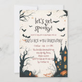 Invitation Maison éffrayante et Forêt Halloween fête d'annive (Devant)