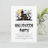 Invitation Maison Éffrayante foncée Hantée Adultes Fête d'Hal (Debout devant)