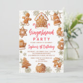 Invitation Maison en pain d'épice Cookie Décoration Anniversa (Debout devant)