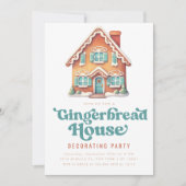 Invitation Maison en pain d'épice décorant la fête de Noël (Devant)