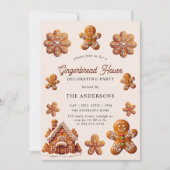 Invitation Maison en pain d'épice décorant la fête de Noël (Devant)
