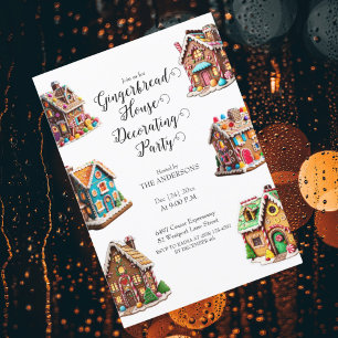 Invitation Maison en pain d'épice Décoration de fête de Noël