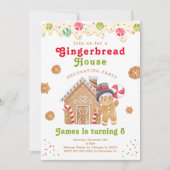 Invitation Maison en pain d'épice décorer fête anniversaire (Devant)