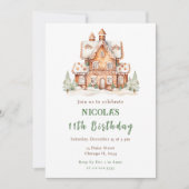 Invitation Maison en pain d'épice décorer fête d'anniversaire (Devant)