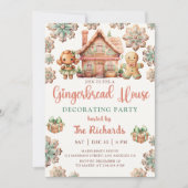 Invitation Maison en pain d'épice décorer Noël de fête (Devant)