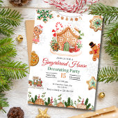 Invitation Maison en pain d'épice décorer Noël de fête