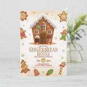 Invitation Maison en pain d'épice décorer Noël de fête (Debout devant)