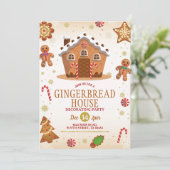 Invitation Maison en pain d'épice décorer Noël de fête (Debout devant)
