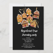 Invitation Maison en pain d'épice décorer Noël de fête (Devant)