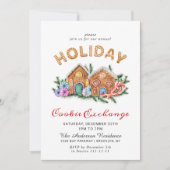 Invitation Maison en pain d'épice Échange de biscuits Noël (Devant)