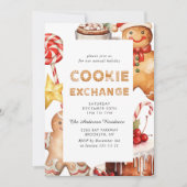 Invitation Maison en pain d'épice Échange de biscuits Noël fê (Devant)