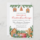 Invitation Maison en pain d'épice Échange de biscuits Noël fê (Devant)