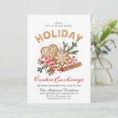 Invitation Maison en pain d'épice Échange de biscuits Noël fê (Debout devant)