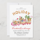 Invitation Maison en pain d'épice Échange de biscuits Noël fê (Devant)