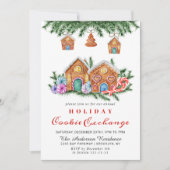 Invitation Maison en pain d'épice Échange de biscuits Noël fê (Devant)