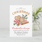 Invitation Maison en pain d'épice Échange de biscuits Noël fê (Debout devant)