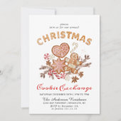 Invitation Maison en pain d'épice Échange de biscuits Noël fê (Devant)