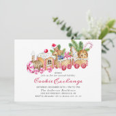 Invitation Maison en pain d'épice Échange de biscuits Noël fê (Debout devant)