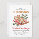 Invitation Maison en pain d'épice Échange de biscuits Noël fê (Devant)