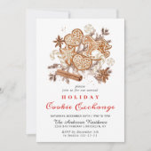 Invitation Maison en pain d'épice Échange de biscuits Noël fê (Devant)