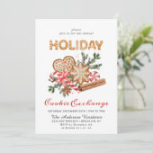 Invitation Maison en pain d'épice Échange de biscuits Noël fê (Debout devant)