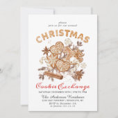 Invitation Maison en pain d'épice Échange de biscuits Noël fê (Devant)