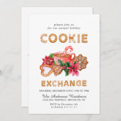 Invitation Maison en pain d'épice Échange de biscuits Noël fê (Devant / Derrière)